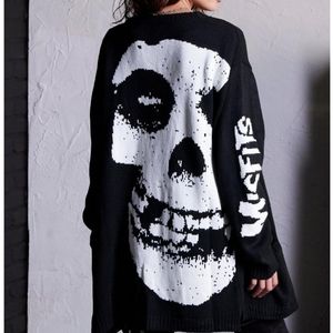 Misfits X Social Collision Fiend Skull Knit Cardigan Hot Topic Exclusive